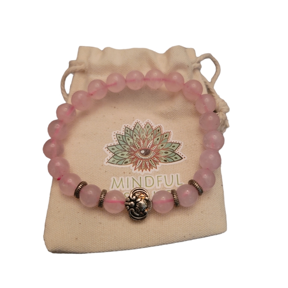 Rose Quartz Beaded Bracelet - Picture 3 of 3